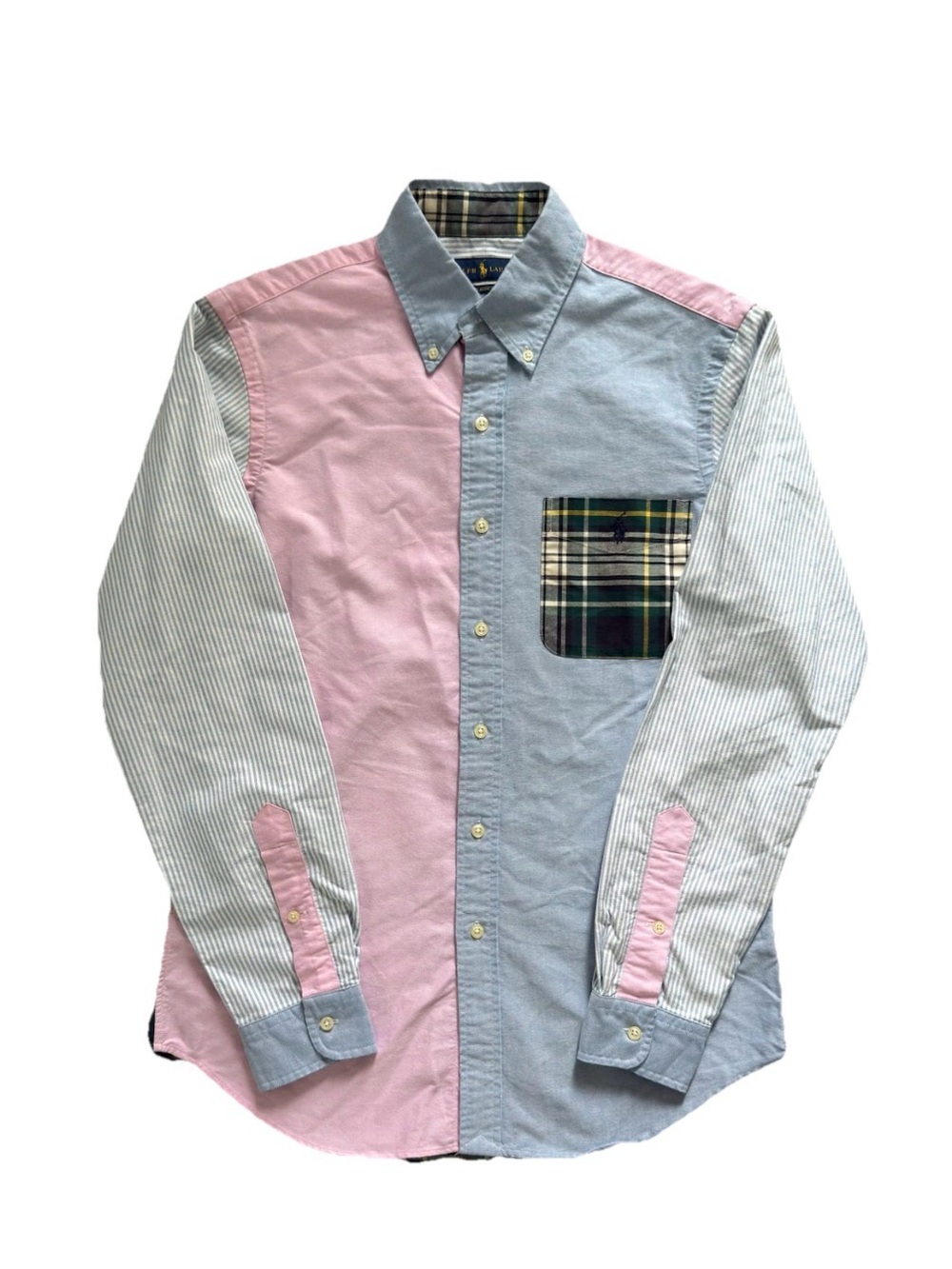 Polo Ralph Lauren Classic Fit "Fun Shirt" Patchwork Colorblock Plaid Men's Small